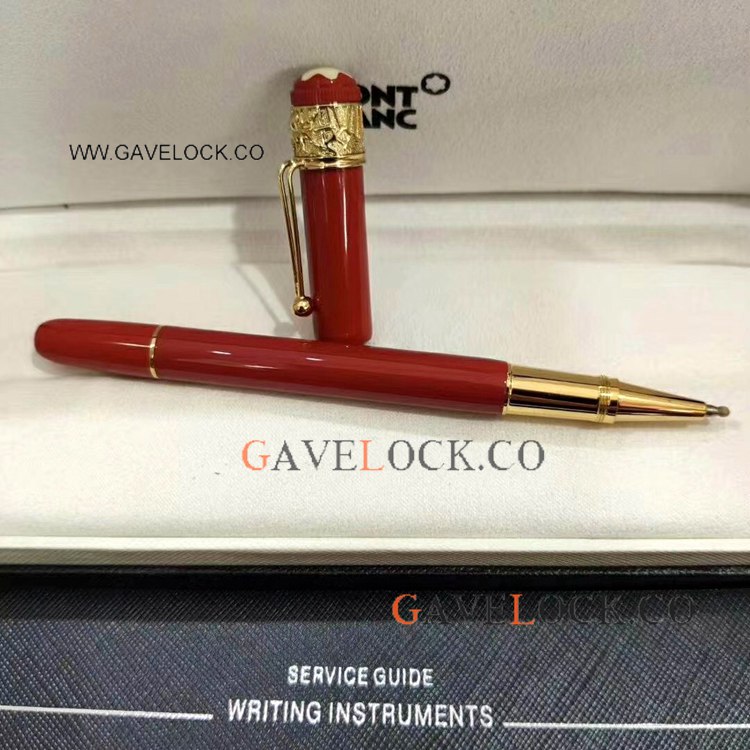 Best Copy Montblanc Rouge Et Noir Spider Rollerball Red & Gold